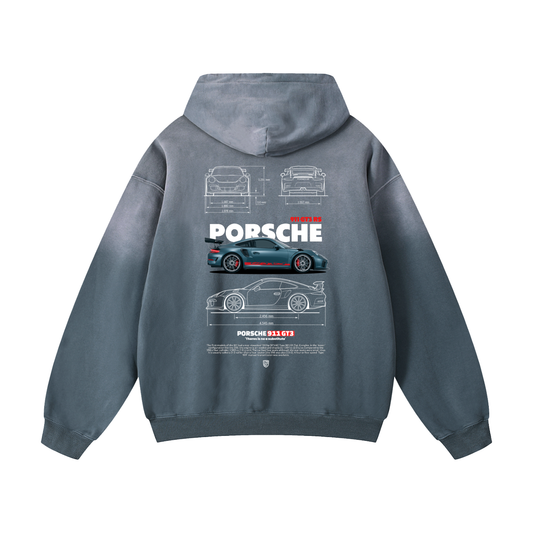 911GT3RS Heavyweight Sunfade Oversized Hoodie