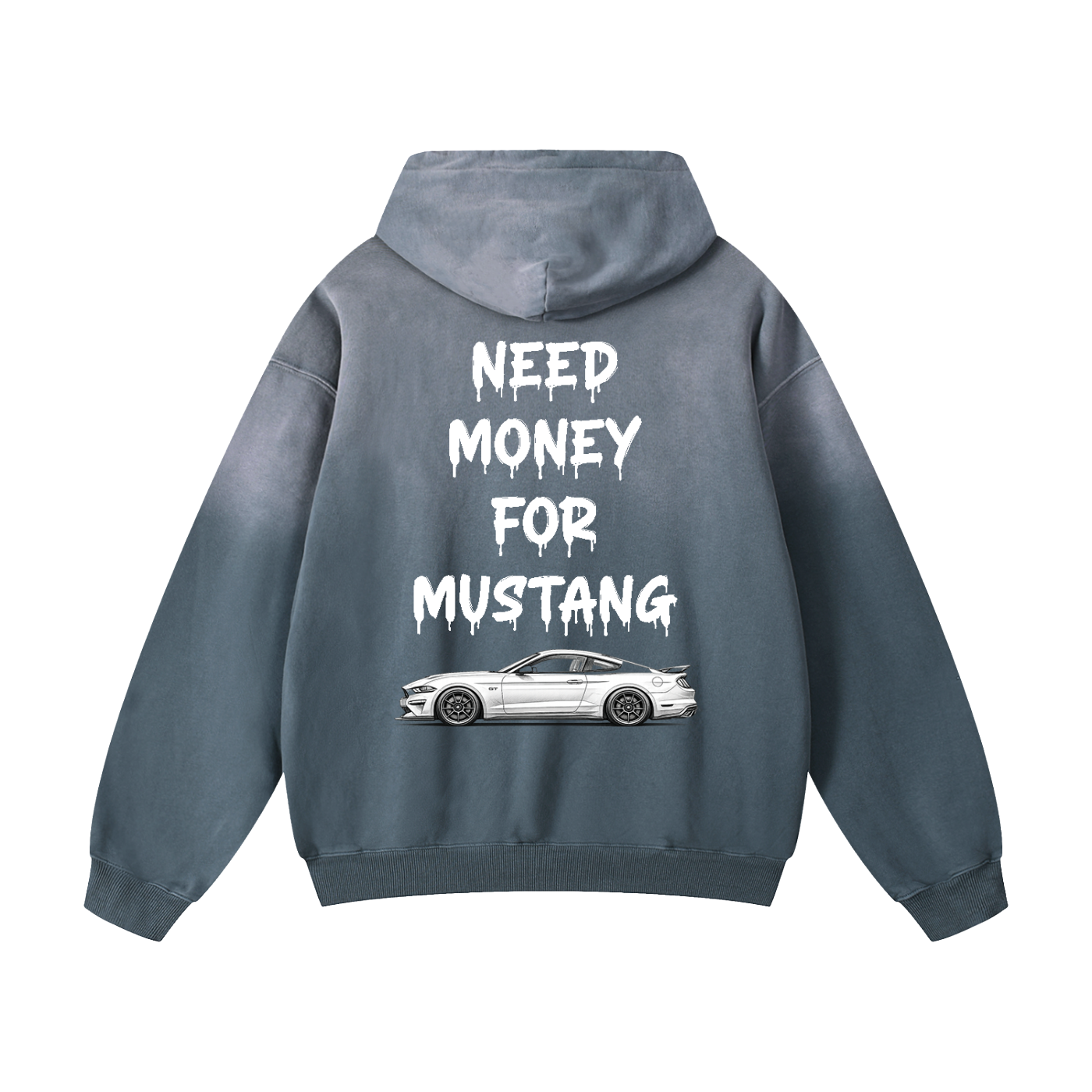 NEED MONEY FOR MUSTANG Heavyweight Sunfade Oversized Hoodie