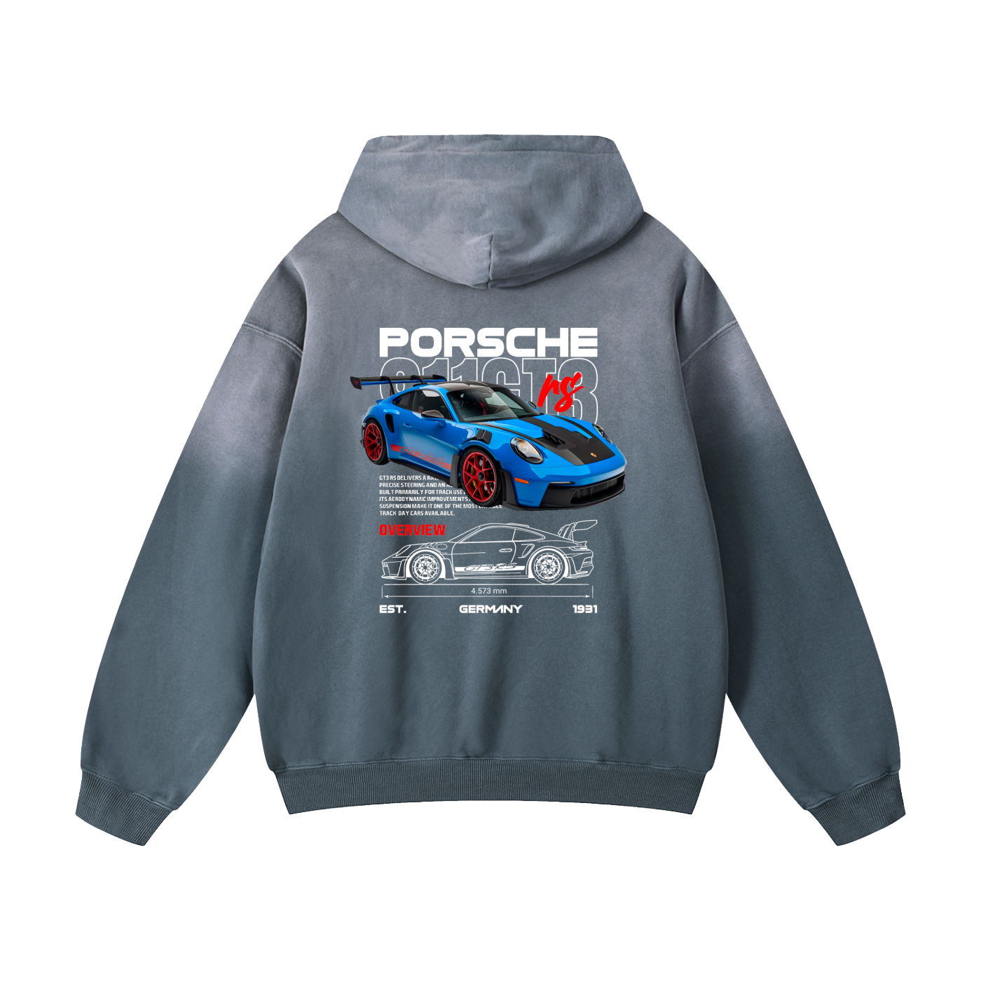 911GT3 Heavyweight Sunfade Oversized Hoodie