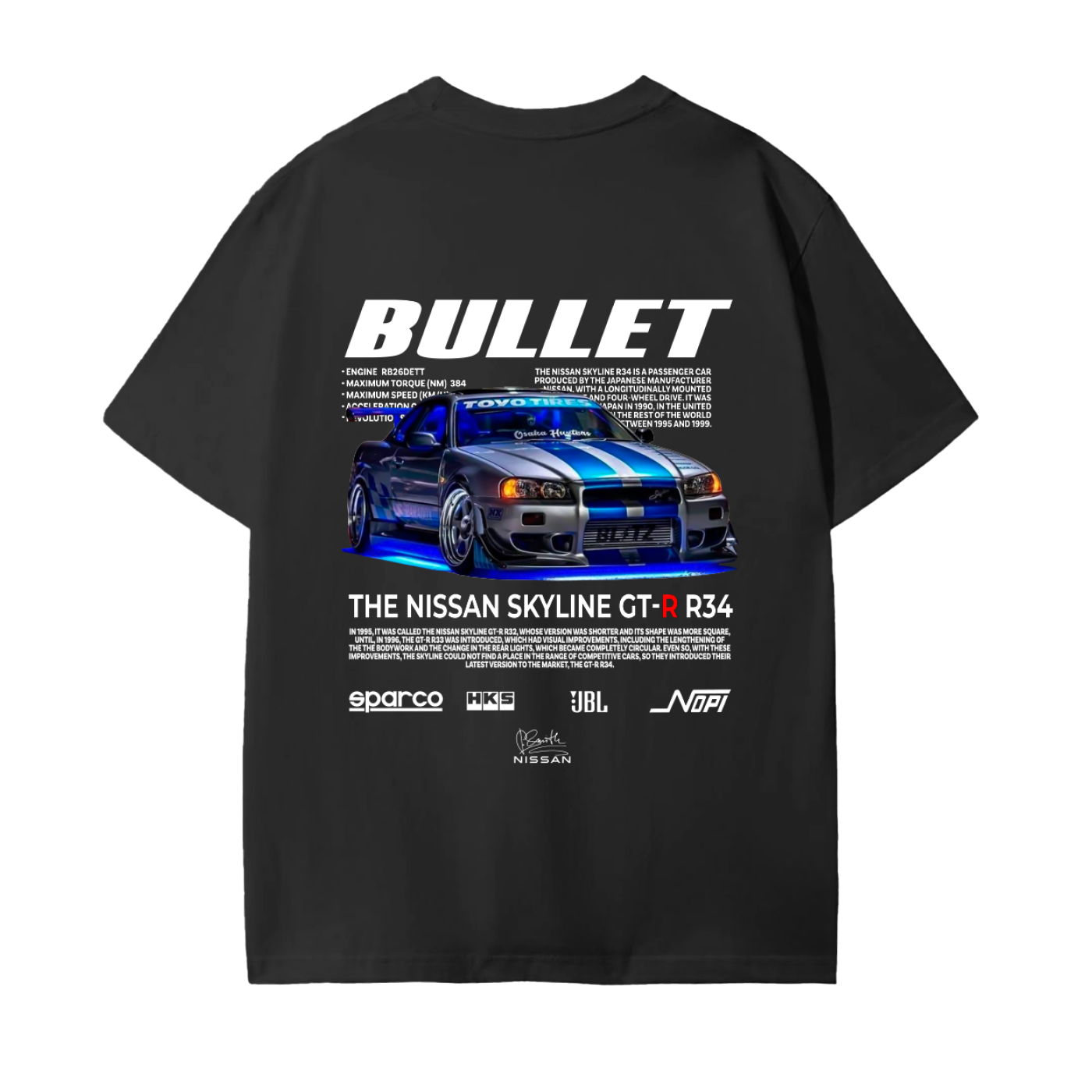 BLLUE R34 Unisex Seamless Cotton T-Shirt