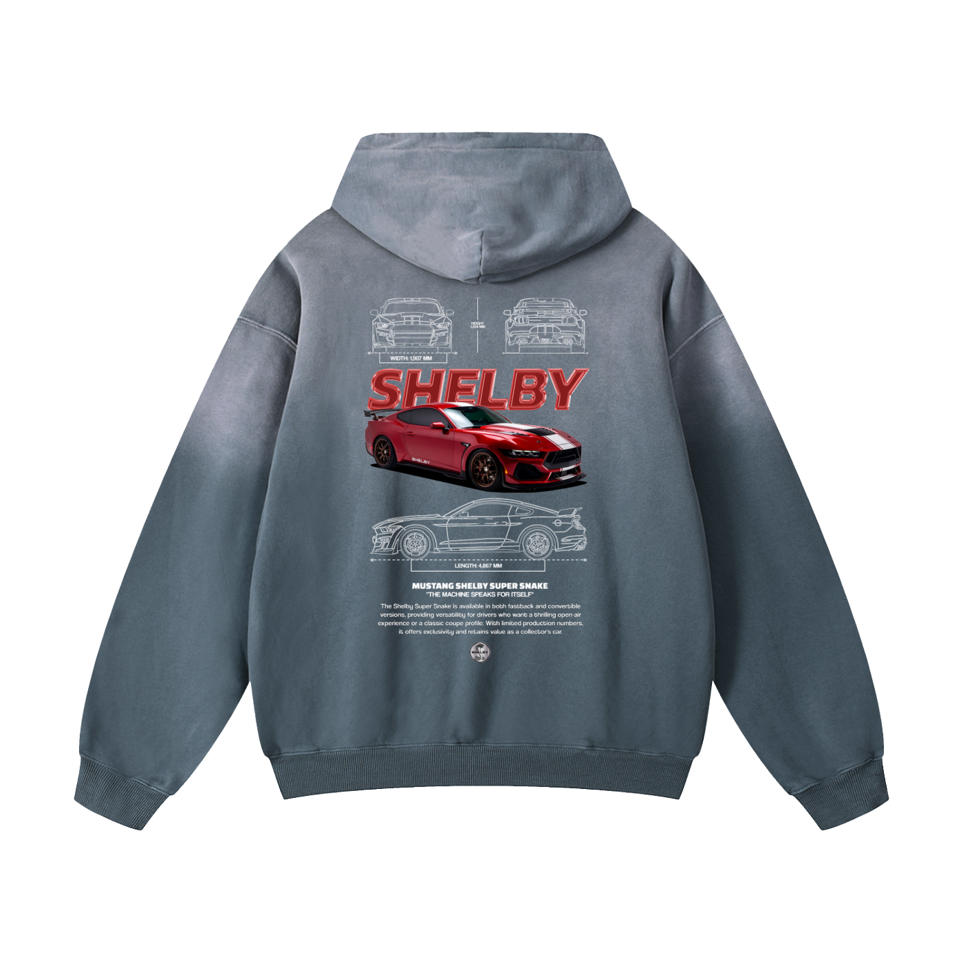 S650 SHELLBY GT 500 Heavyweight Sunfade Oversized Hoodie