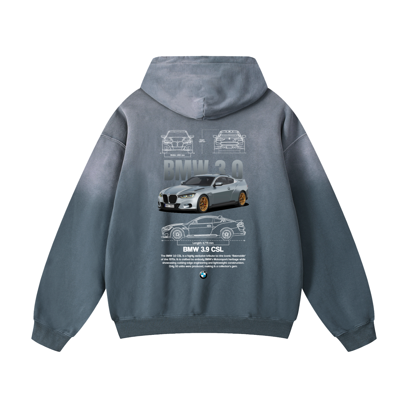 BMW 3.9 Heavyweight Sunfade Oversized Hoodie
