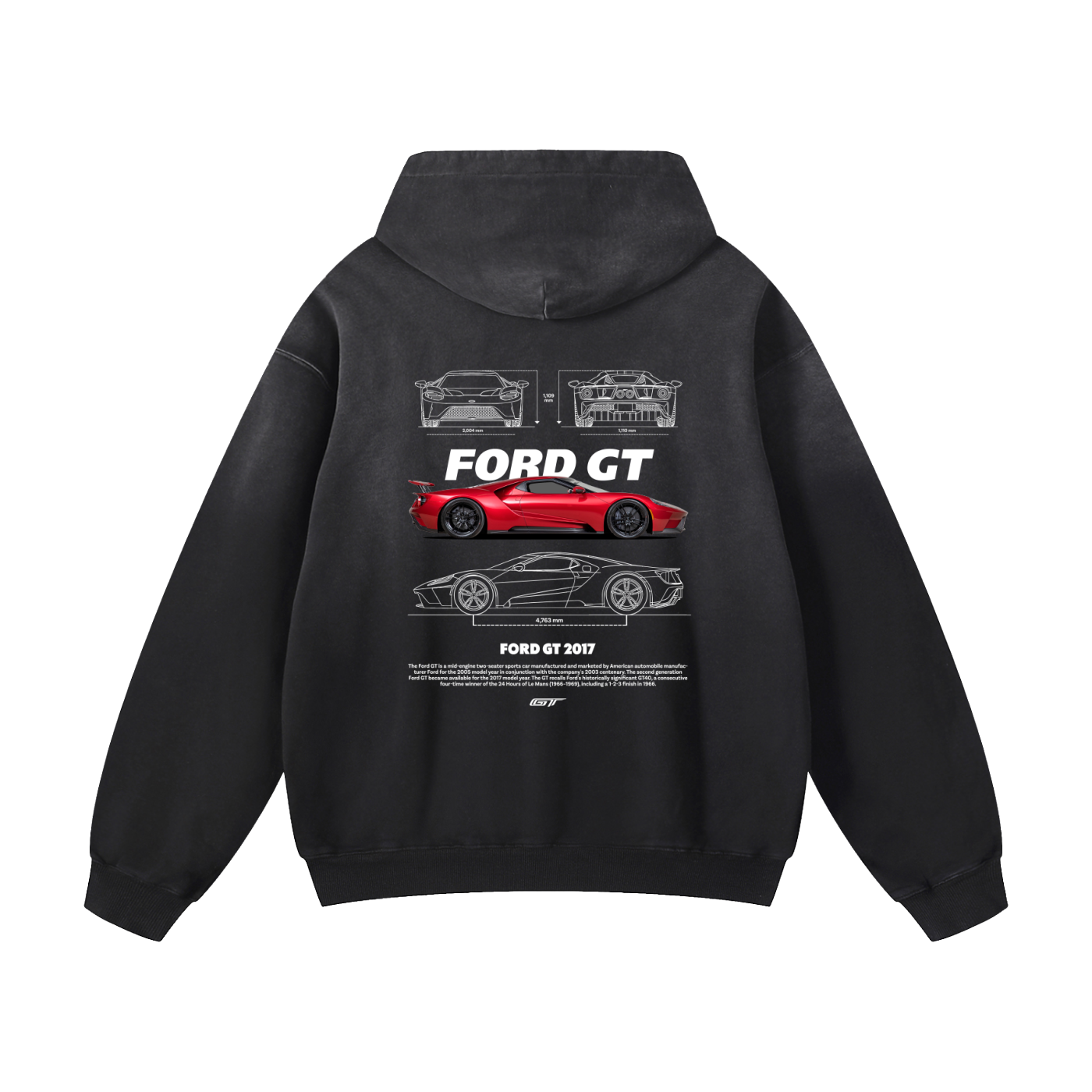 FORD GT Heavyweight Sunfade Oversized Hoodie